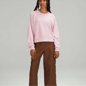 Lululemon Softstreme Perfectly Oversized Cropped Crew 2 Pink Peony